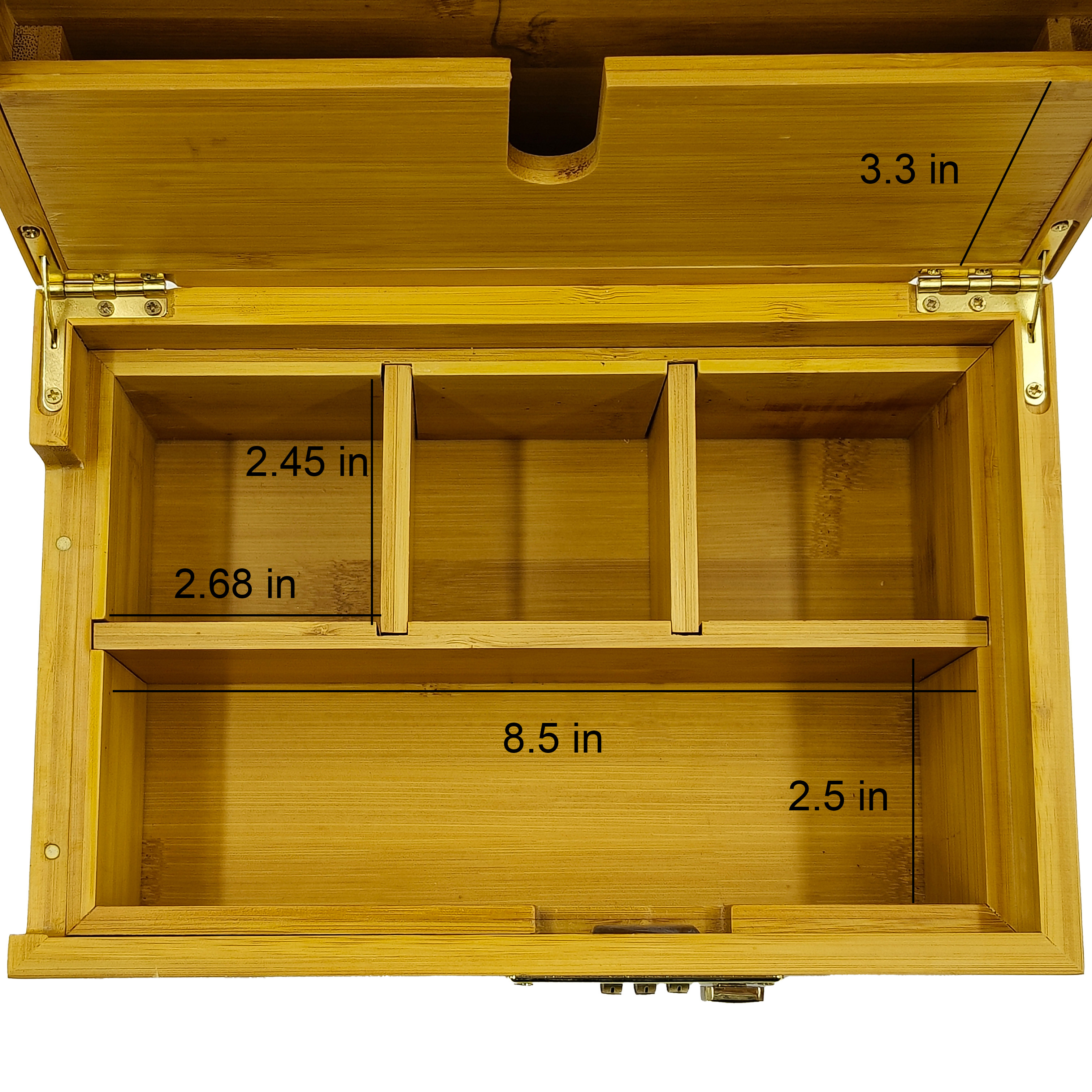 [W2003][9.2*6.7*4.9 in]Wood Herb Stash Box with Rolling Tray Storage Container to Store Smoking Accessories Grinder