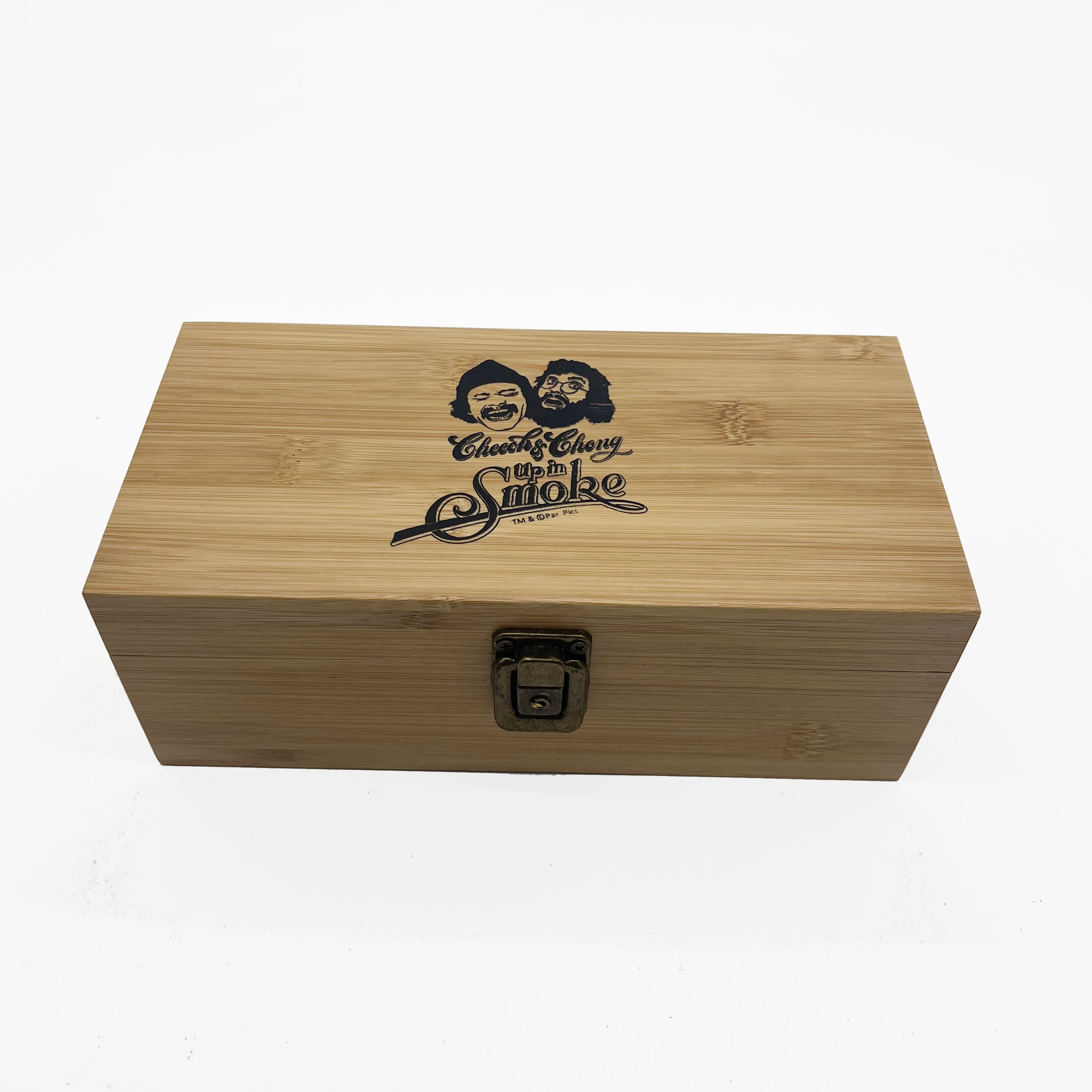 [W1101][218*100*75mm]Wholesale Travel Camping and Wedding Essential Metal Grinder Kit Storage Smoking Jar Box Case with Wood Stash