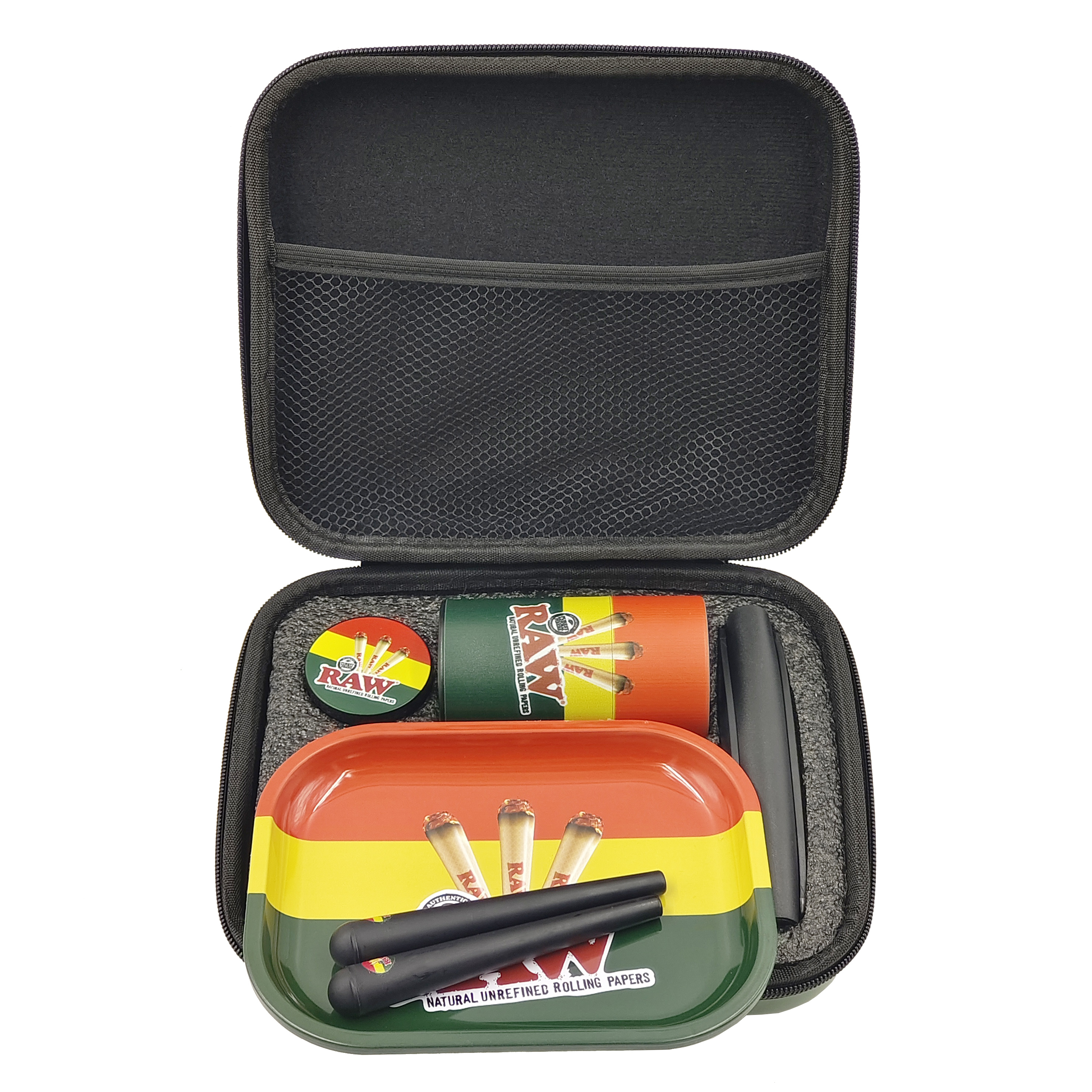[BP-E105][225*185*54 Mm]Premium Customizable 6-in-1 Tobacco Accessory Kit with Rolling Paper Tray, Stash Jar, Grinder, And Electronic Scale