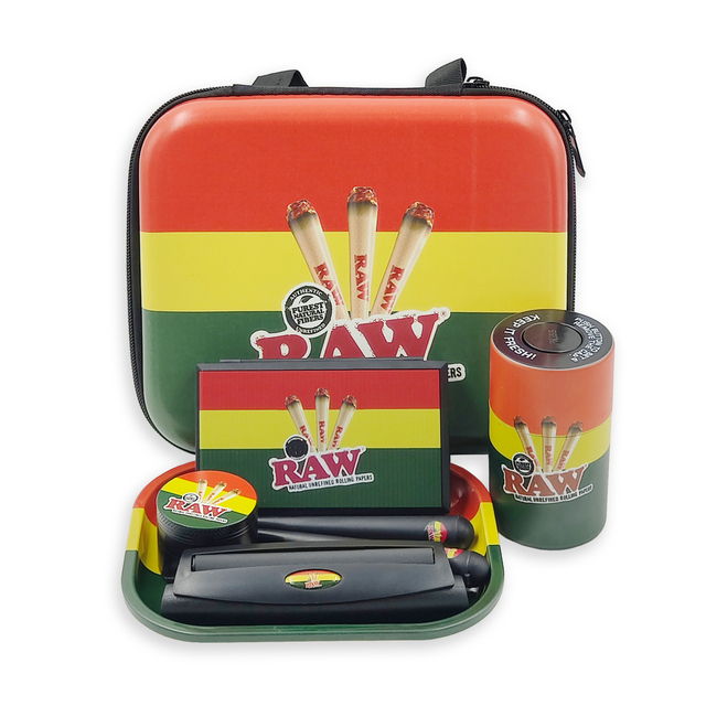 [BP-E105][225*185*54 Mm]Premium Customizable 6-in-1 Tobacco Accessory Kit with Rolling Paper Tray, Stash Jar, Grinder, And Electronic Scale