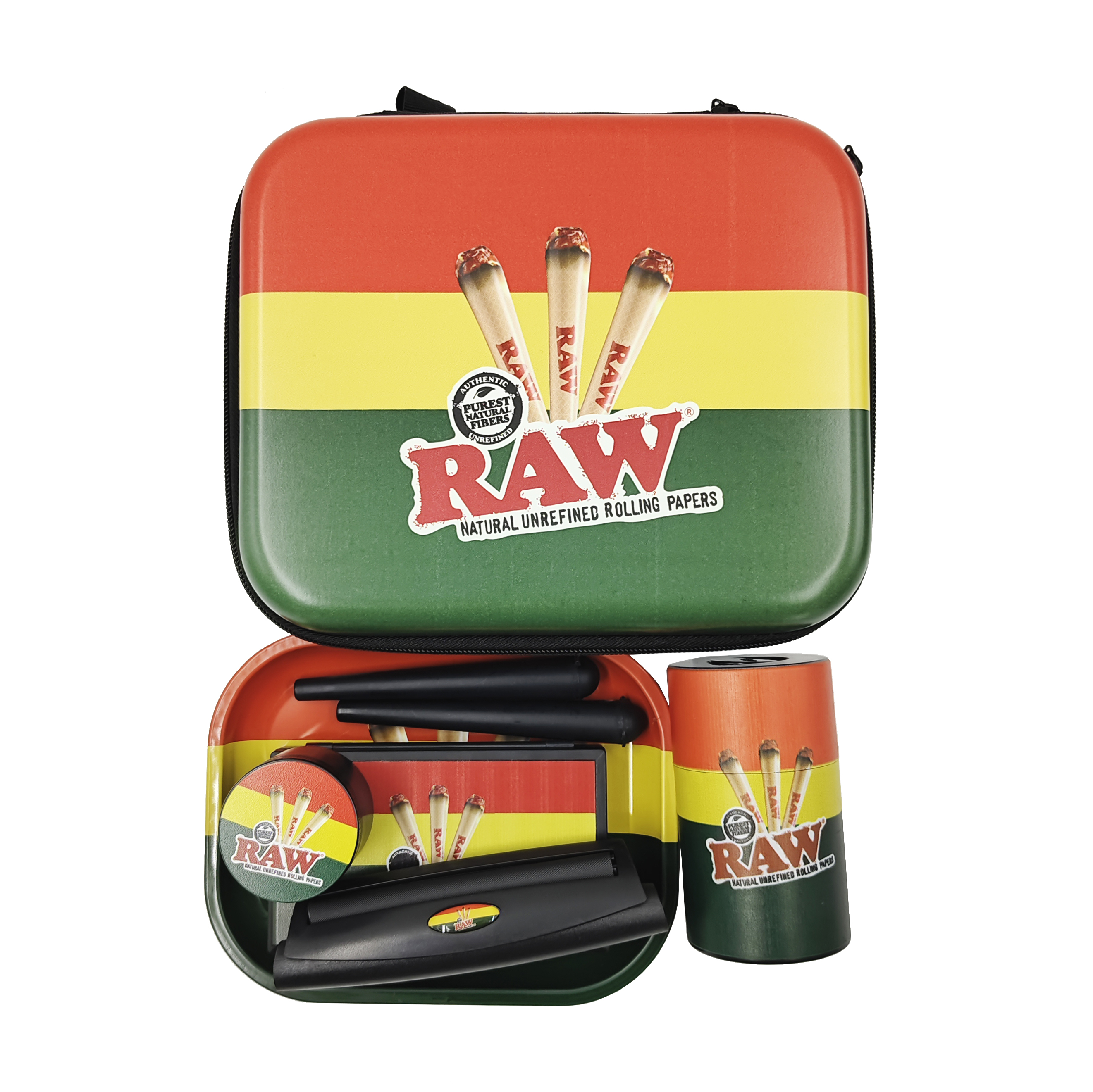 [BP-E105][225*185*54 Mm]Premium Customizable 6-in-1 Tobacco Accessory Kit with Rolling Paper Tray, Stash Jar, Grinder, And Electronic Scale