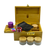 [W2003][9.2*6.7*4.9 in]Wood Herb Stash Box with Rolling Tray Storage Container to Store Smoking Accessories Grinder