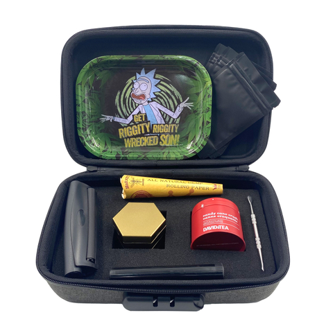 [BP-E106][260*170*90 Mm]Smoking Accessories Kit Combination Lock Bag Smoke Shop Supplies 420 Products Stash Box with Grinder Stash Jar Rolling Tray