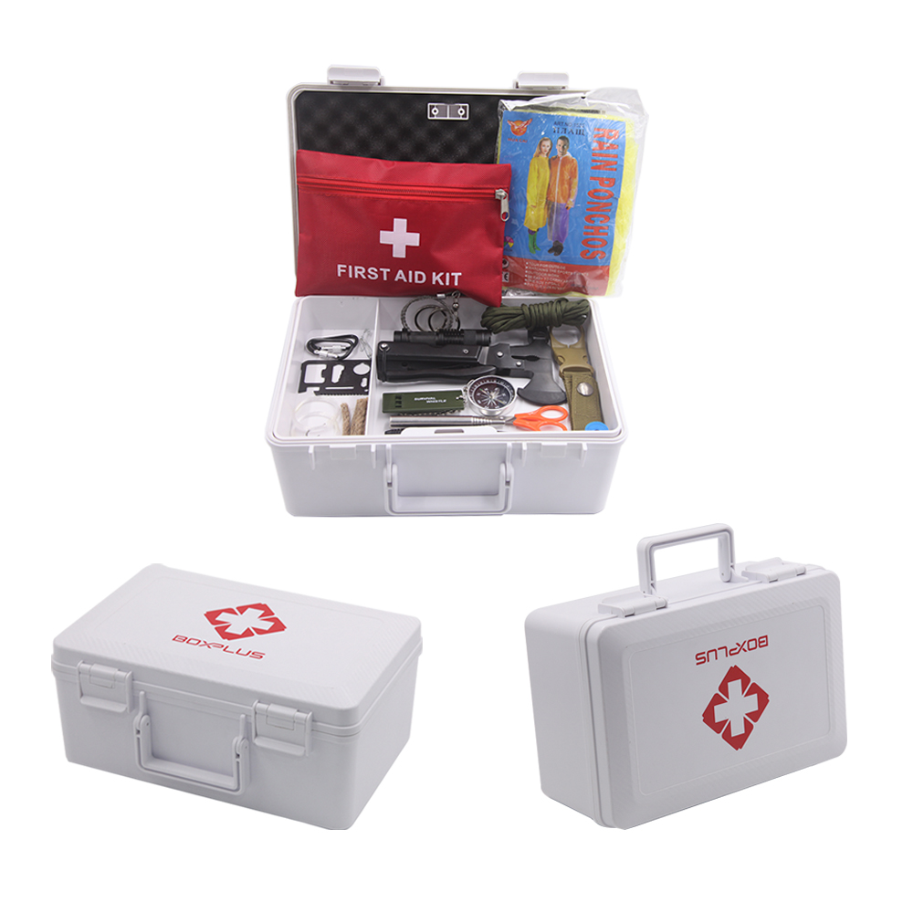 [BP-1404]OEM Plastic waterproof Box waterproof first aid kit case outdoor survical kit with medical accessories kit