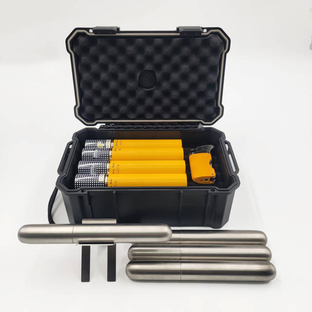 [BP-1202] [15CT] China Factory Wholesale Cigar Case Portable Travel Humidor Cigar Box Waterproof Cigar Humidor for Carrying Cigar