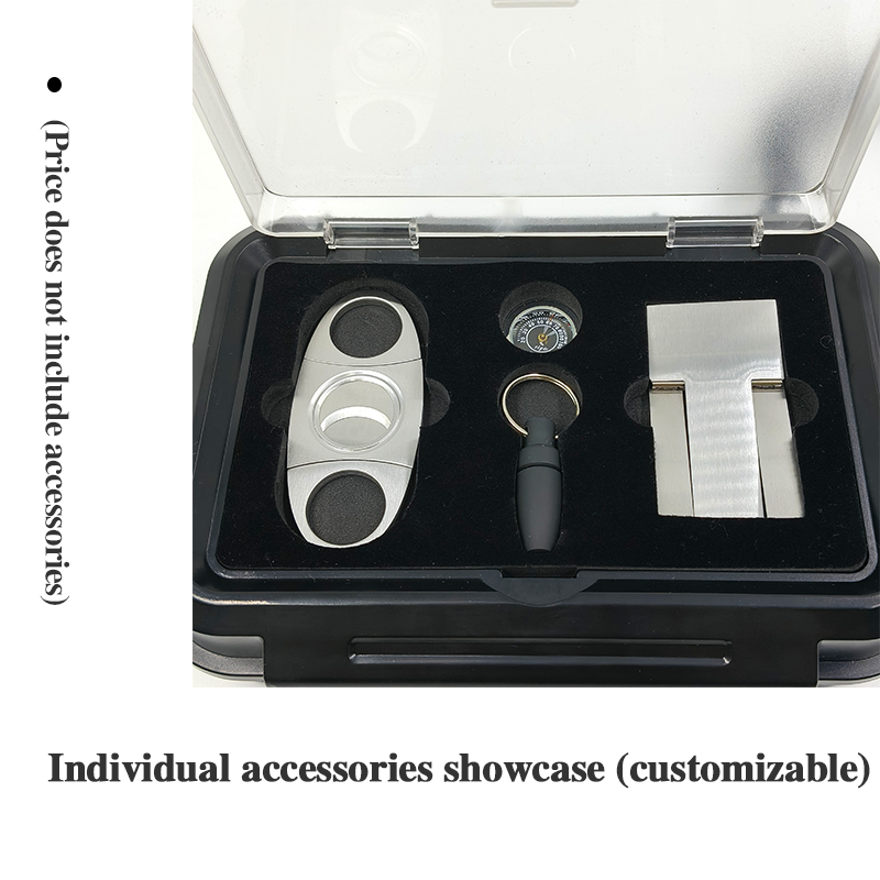 Factory Wholesal Cigar Travel Humidor Double Cigar Case Cigar Full Set with Sparate Storage for Accessories Hold 5 Cigars Packets 