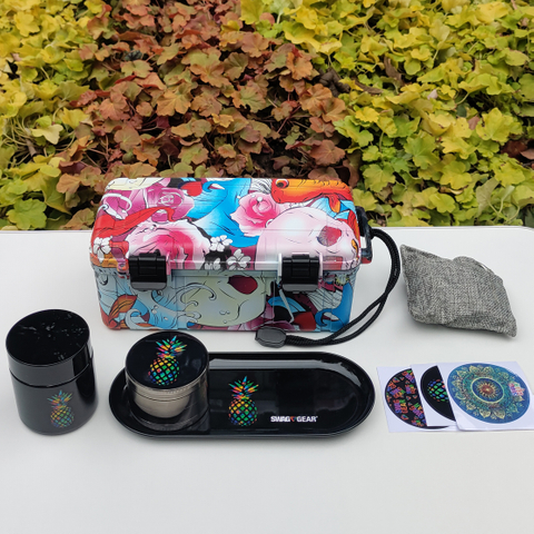 [C7002][208*98*84mm]Manufacturer Wholesale Smell Proof Stash Box Kit Waterproof Smoking Kit for Grinder with Custom Logo