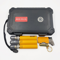 [BP-1201CI] [5CT] NEW Design Manufacturer Wholesale Waterproof Travel Humidor Cigar Gift Portable Cigar Case with Cigar Cutter And Lighter