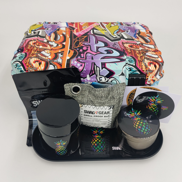 [C1601][215*140*68mm]Fashon Waterproof Tobacco Smoking Box Rolling Tray Custom Logo Herb Cigarette Cigar Stash Smoking Case Smell Proof Marijuanna Accessories Smoking Box with Foam