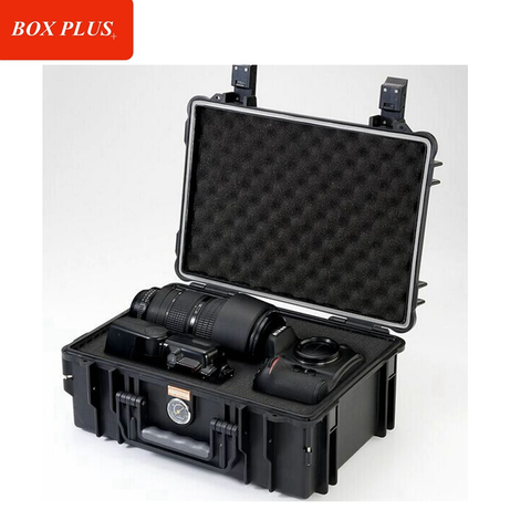 Customizable big case plastic with handles foam hard plastic waterproof storage box military case