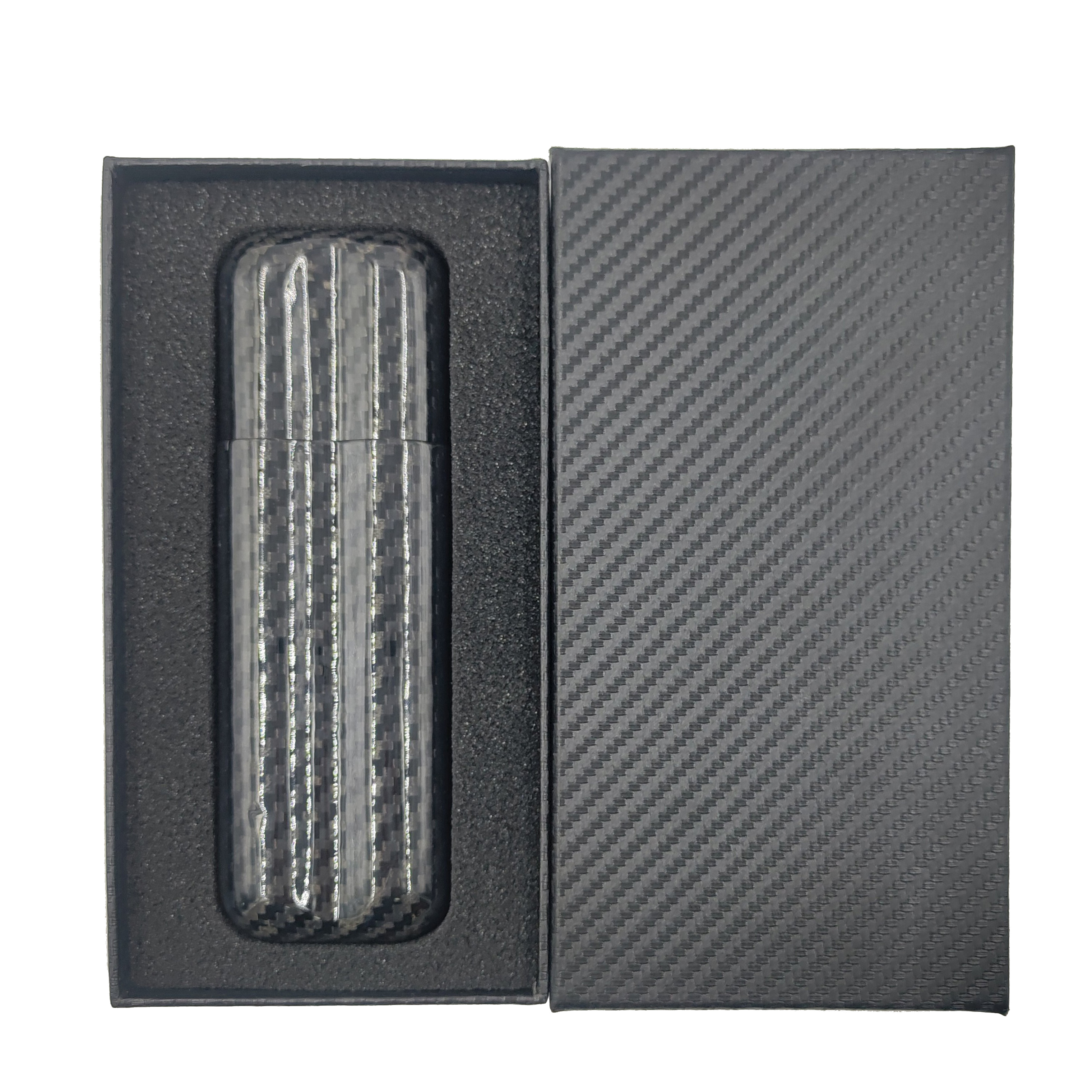 [CB101][159*53.2*28.2mm]Smell proof Cigar Tube Carbon Fiber Cigar Case Smoking accessories kit Portable 2 finger Cigar holder
