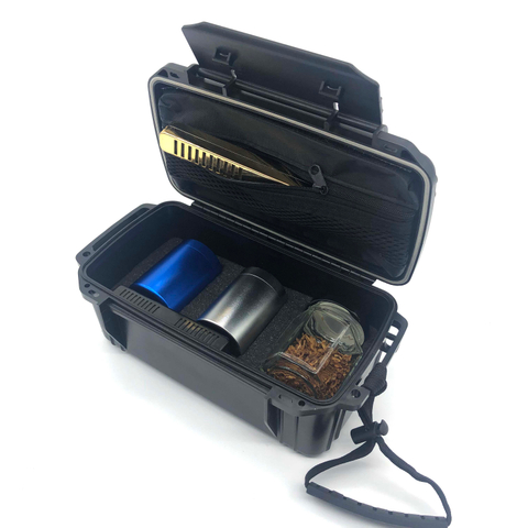 [BP-3002] With Zip Bag Hard Plastic Case Lighters Smoking Accessories Sets Smoking Kit Tobacco Case Stash Box with Grinder Custom Foam Logo