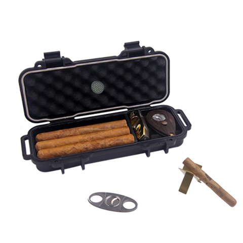 [BP-2307][230*75*40] 2024 New listing plastic waterproof cigar humidor cigar travel humidor cigar accessories with custom foam