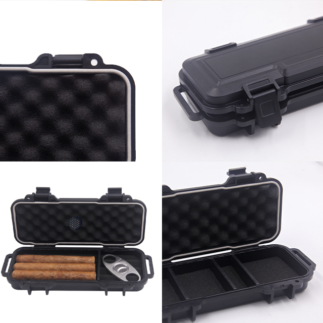 [BP-2307][230*75*40] Factory customization waterproof Cigar Humidors Travel plastic cigar case portable cigar case with accessories
