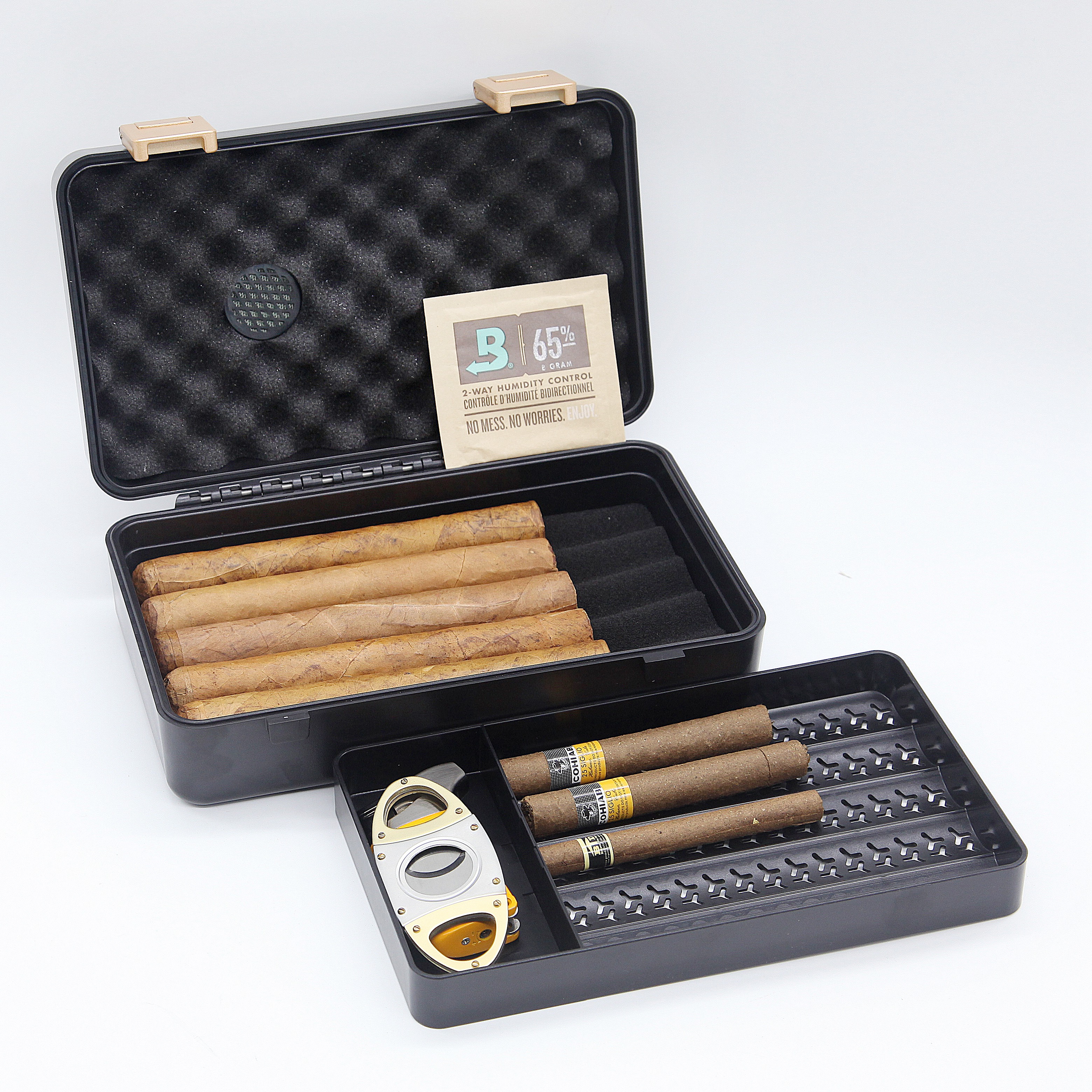 Factory Wholesale Small Waterproof Plastic Cigar Smoking Gift Case with custom color