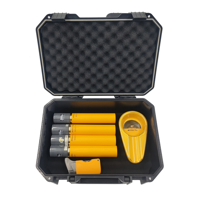 [BP-1601CI] [20CT] Factory 2022 NEW Design Large Cigar Travel Case Cigar Gift Kit Portable Cigar Humidor Travel Cigar Case
