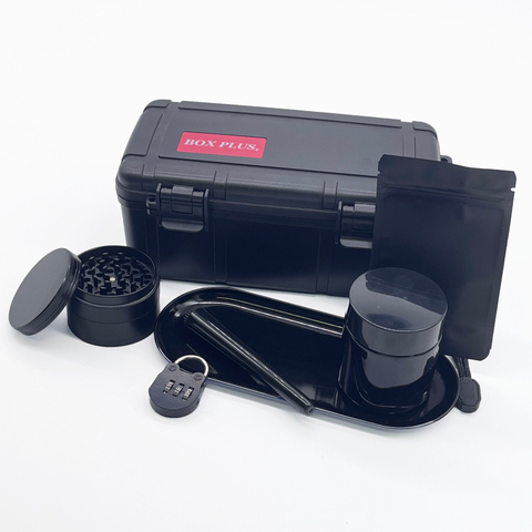[BP-7002] Custom Logo Stash Box Waterproof Hard Portable Smoking Kit Weed Smoking Box Travel Smoking Box for herb with grinder