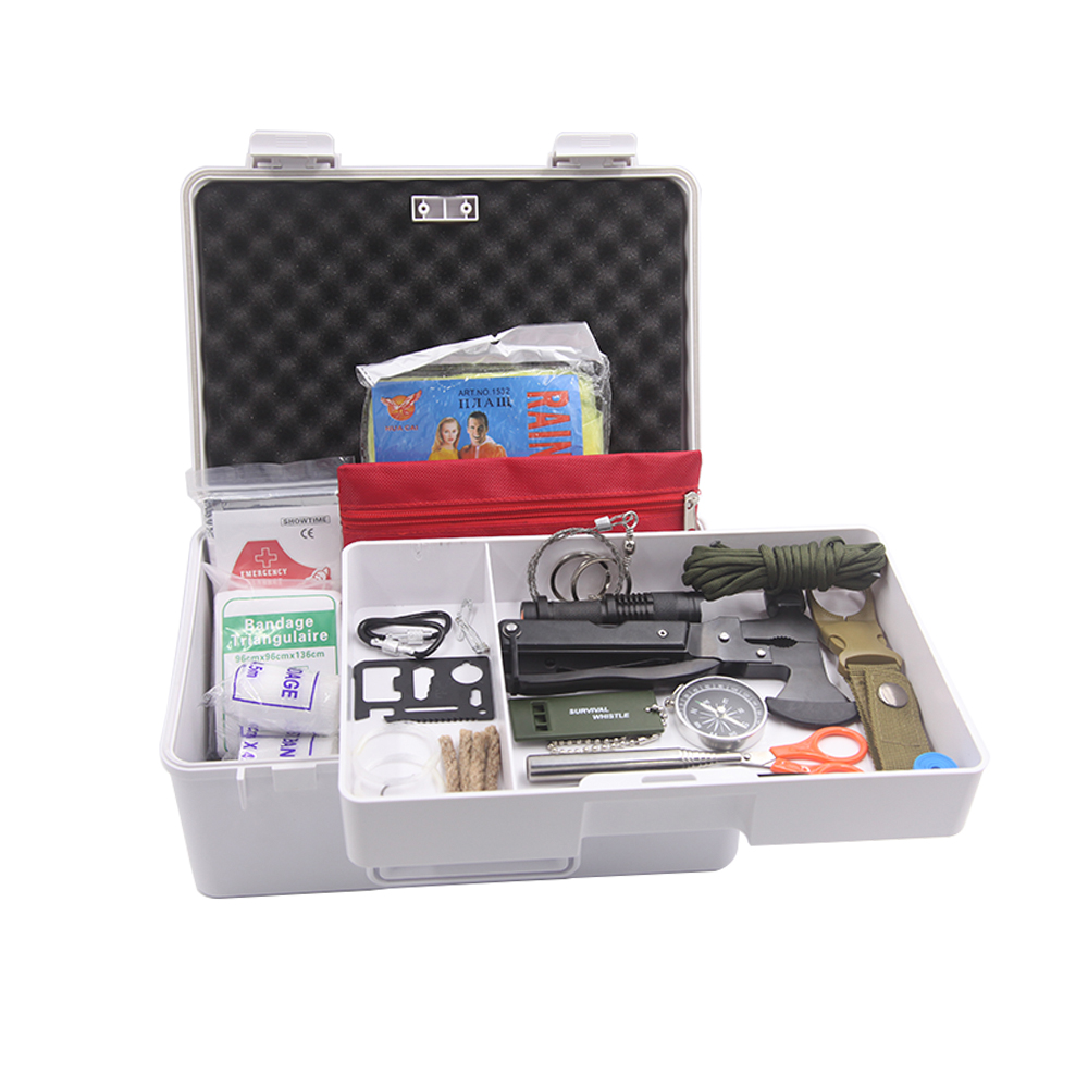 [BP-1404]Manufacturer wholesale plastic hard case waterproof plastic medical kit First aid kit with Survival kit accessories