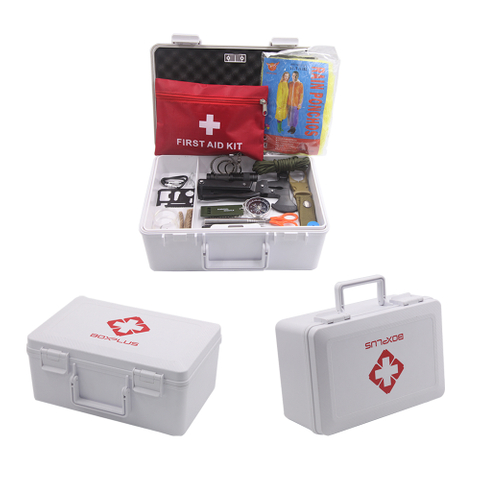 [BP-1404]Manufacturer wholesale plastic hard case waterproof plastic medical kit First aid kit with Survival kit accessories