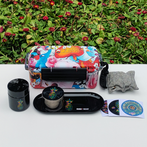 [C3002][208*98*84mm]Manufacturer Wholesale Smell Proof Stash Box Kit Waterproof Smoking Kit for Grinder with Custom Logo