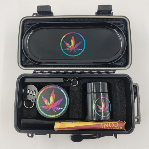 [7002][208*98*84mm]Wholesale Herb Hard Stash Case Grinder Kit Portable Smoke Shop Products Supplies Smoking Set for Lighters Smoking Accessories