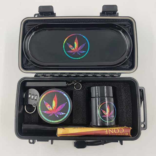 [7002][208*98*84mm]Wholesale Herb Hard Stash Case Grinder Kit Portable Smoke Shop Products Supplies Smoking Set for Lighters Smoking Accessories