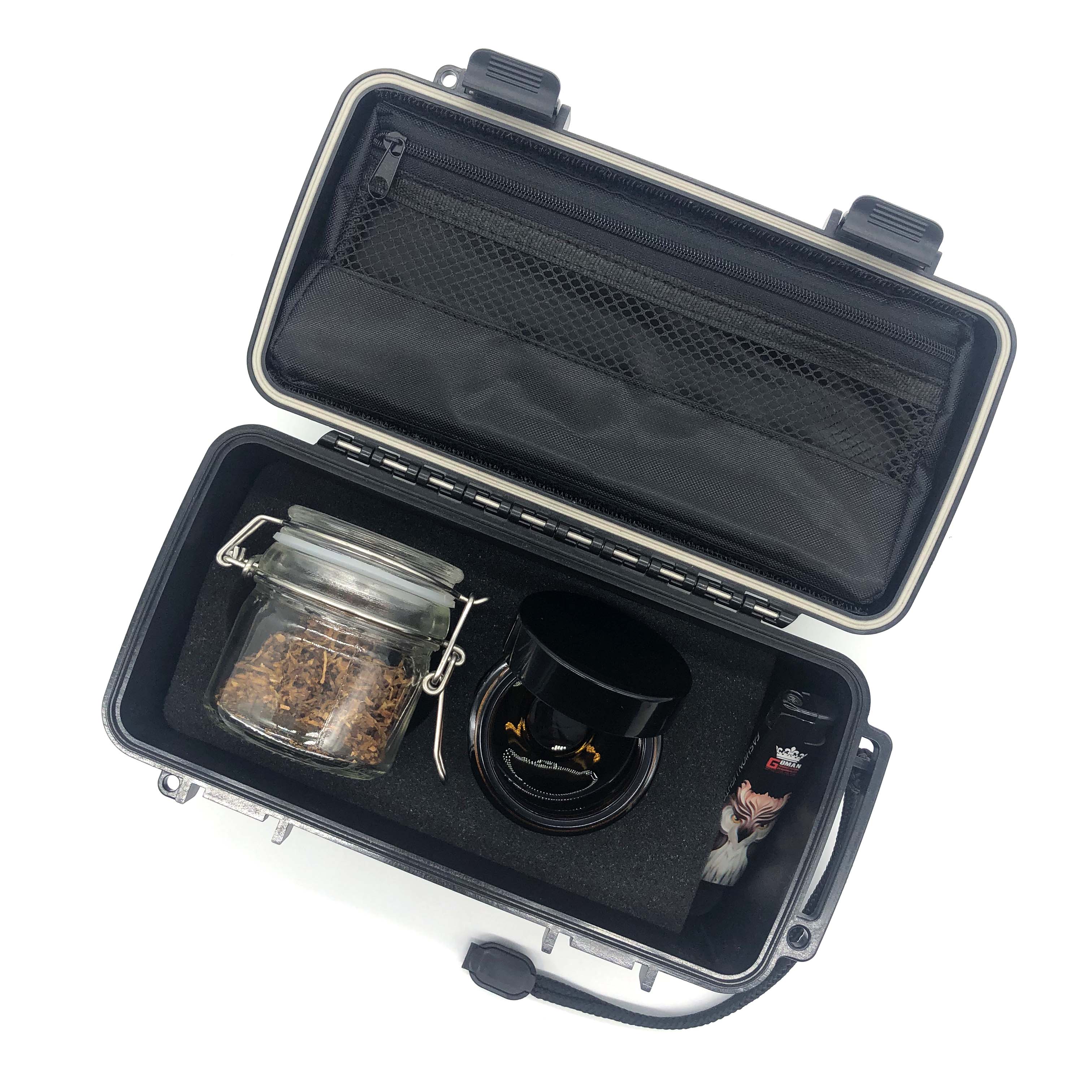 [BP-7002] Custom Logo Stash Box Waterproof Hard Portable Smoking Kit Weed Smoking Box Travel Smoking Box for herb with grinder