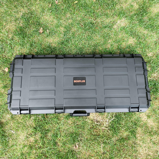 Boxplus All Weather Tactical Gun Case Scoped Rifle Case Plastic Pistol Cases Military Rifle Case with PillarLock