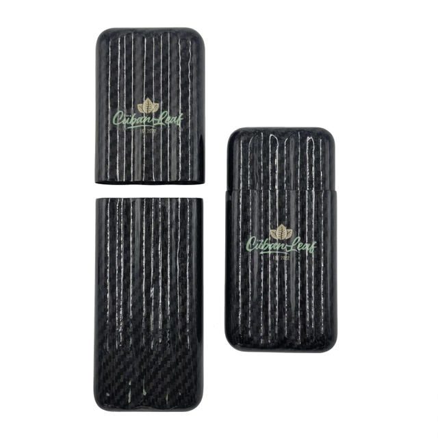 [CB102][156.4*77.5*27.4mm]Wholesale Carbon Fiber Cigar Holder 3 Finger 3 Tube Portable Hard Cigar Travel Humidor Case Golf Cigar Tube