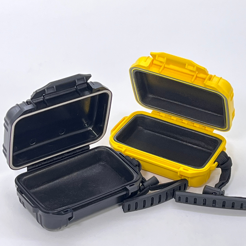 [X-1001A][119*74*45mm]Waterproof Plastic Carrying Case Mini Black Waterproof Hardshell Portable Hard Storage Case Box with Handle