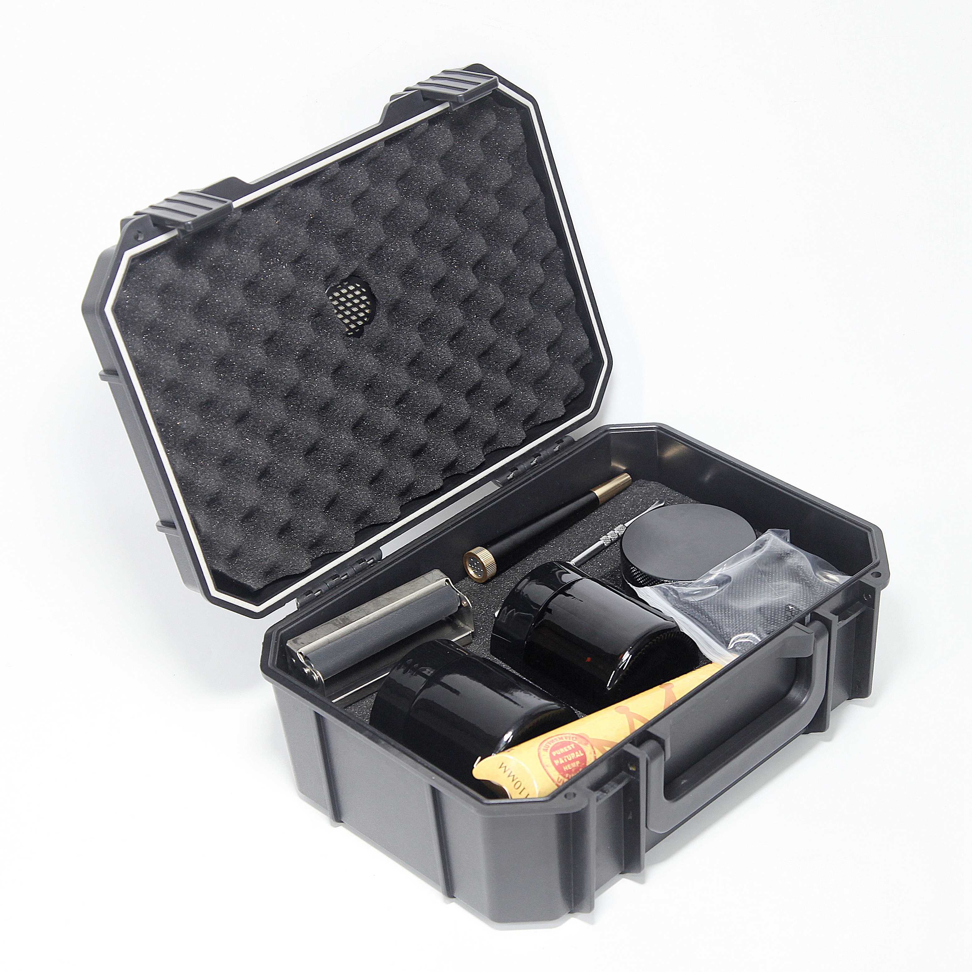 [BP-1601] 2023 Newest Stash Box Manufacturer Custom Smell-proof Protective Hard Smoking Grinder Container Stoner Kit with Smoking Accessories Rolling Tray