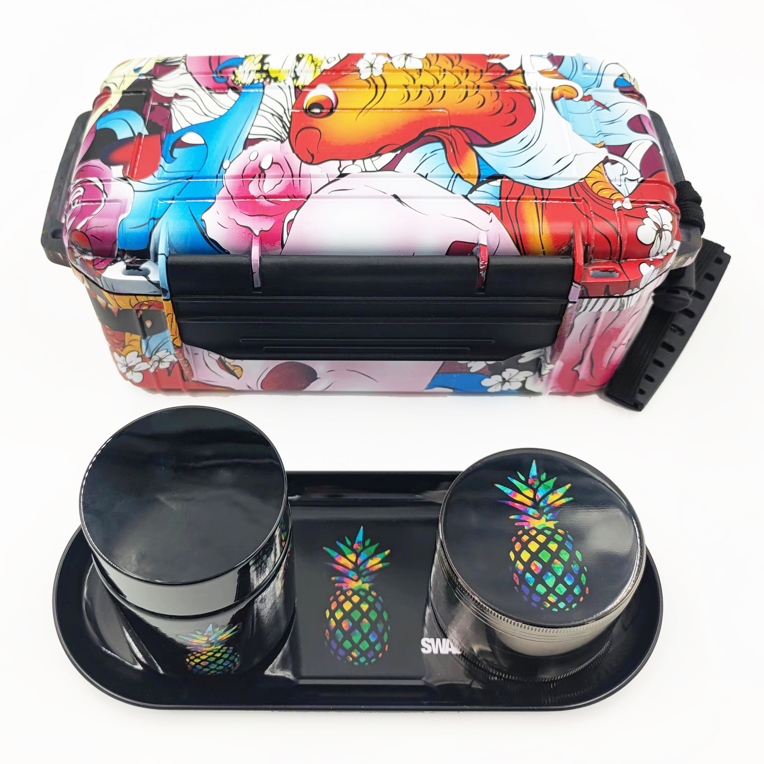 [C3002][208*98*84mm]Manufacturer Wholesale Smell Proof Stash Box Kit Waterproof Smoking Kit for Grinder with Custom Logo
