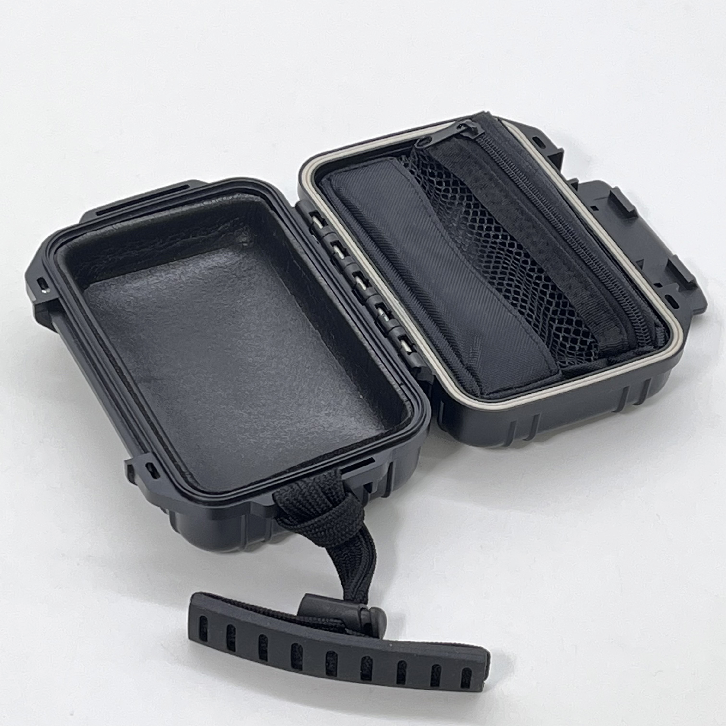 [X-1001A][119*74*45mm]Waterproof Plastic Carrying Case Mini Black Waterproof Hardshell Portable Hard Storage Case Box with Handle