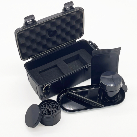 [BP-7002] Custom Logo Stash Box Waterproof Hard Portable Smoking Kit Weed Smoking Box Travel Smoking Box for herb with grinder