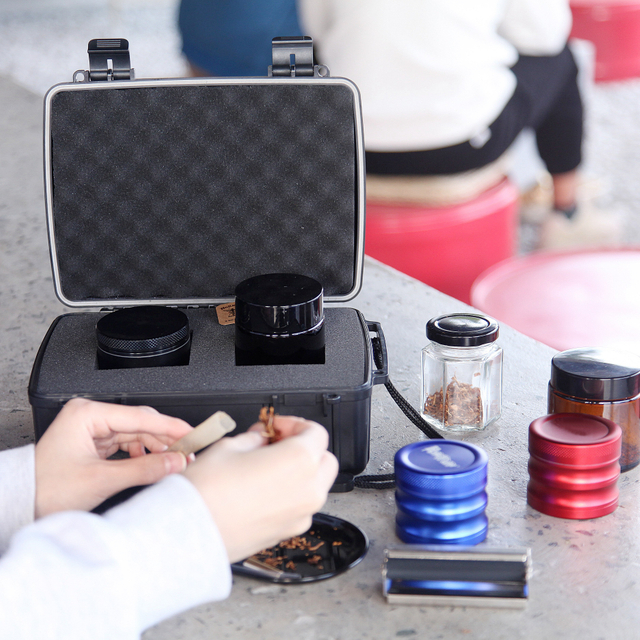 [BP-8002] China Manufacturer Wholesale Weed Smoking Stash Boxes Smoking Kit Smoking Pipe Smoking Accessories Kit with Custom Foam Logo