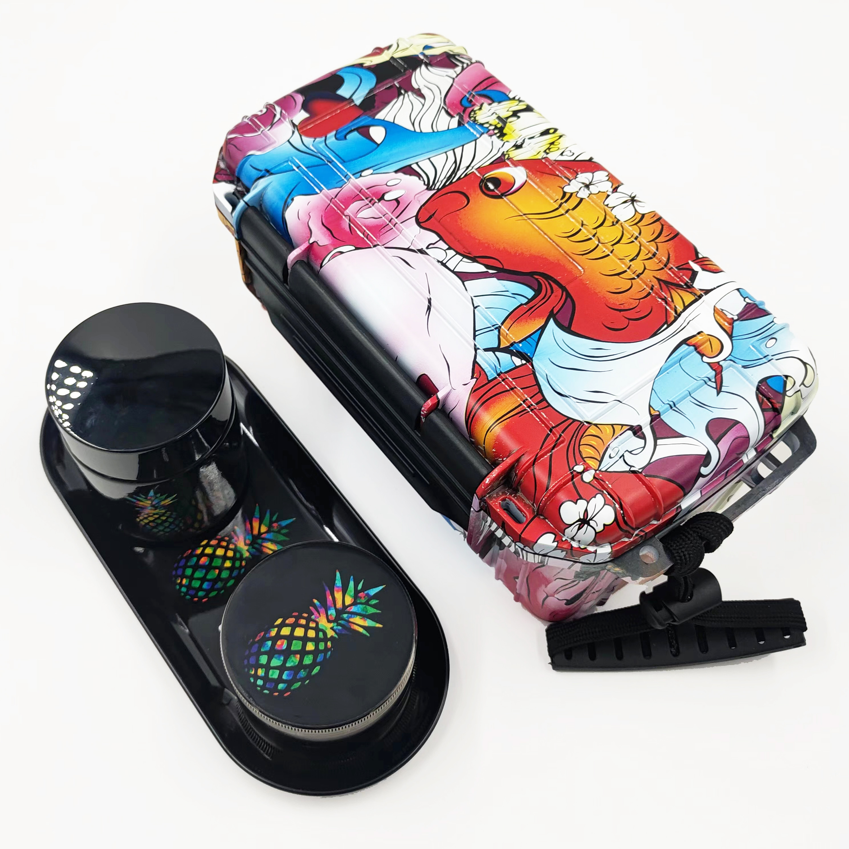 [C3002][208*98*84mm]Manufacturer Wholesale Smell Proof Stash Box Kit Waterproof Smoking Kit for Grinder with Custom Logo