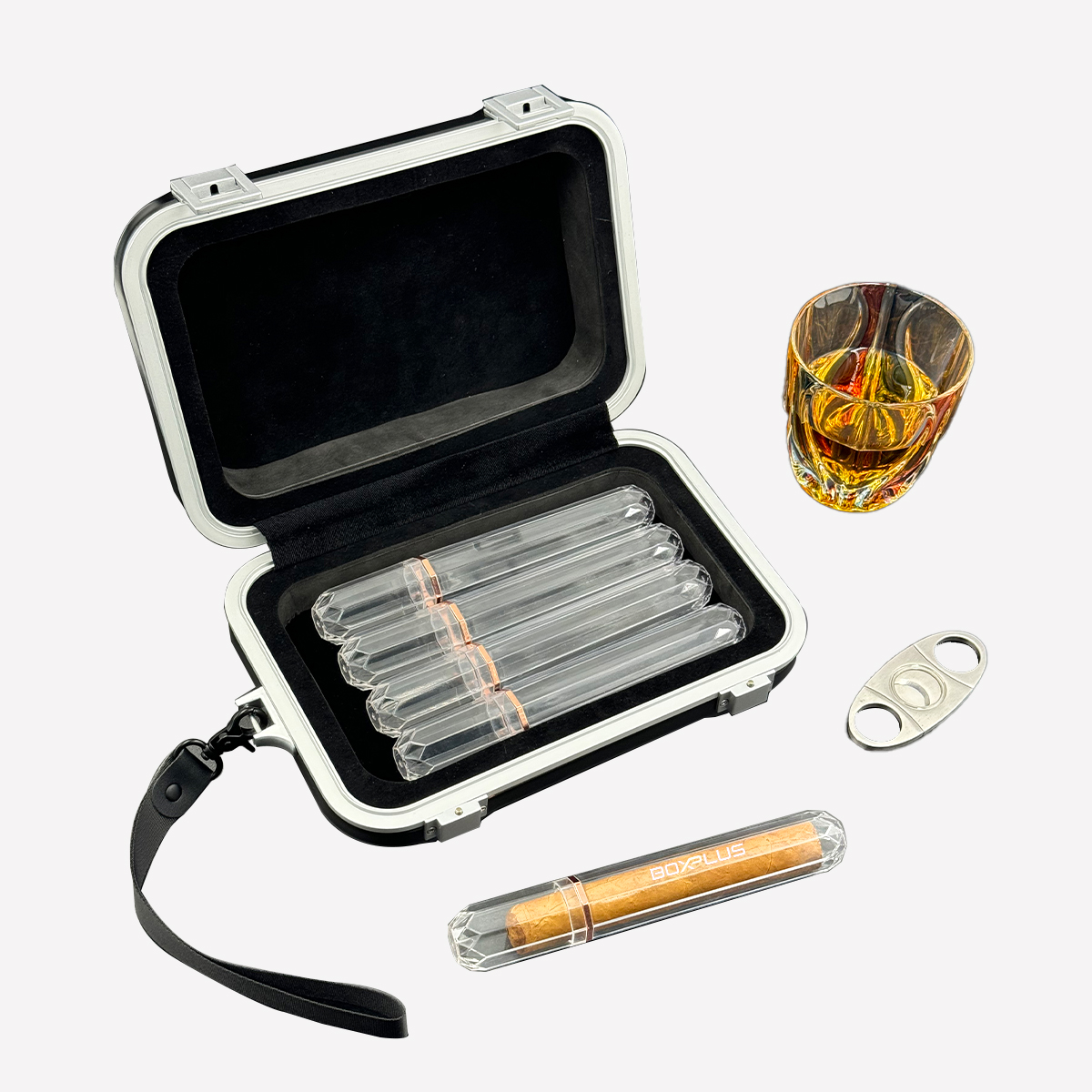 [BP-2416 246*166*76 mm ] Custom wholesale cigar gift box set cigar travel humidor gift box for men