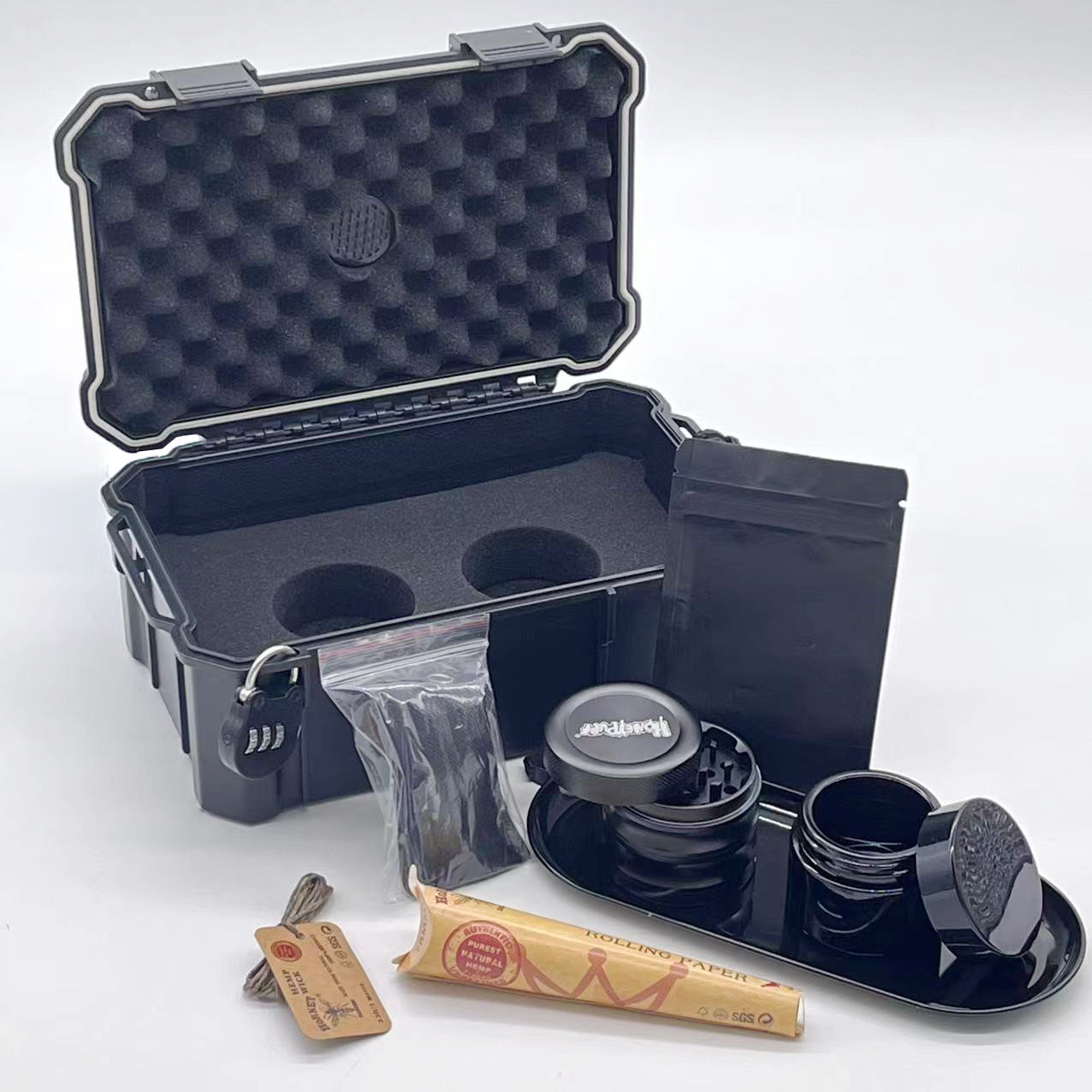 [BP-1202] China Factory Wholesale Smart Hidden Weed Stash Box Waterproof Plastic Smoking Kit Custom Herb Grind Kit for Smoking