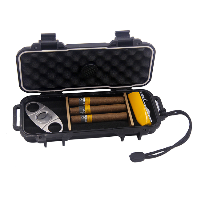 [BP-2307][230*75*40] New Arrival waterproof cigar humidor Cigar Humidors Travel portable cigar case with accessories