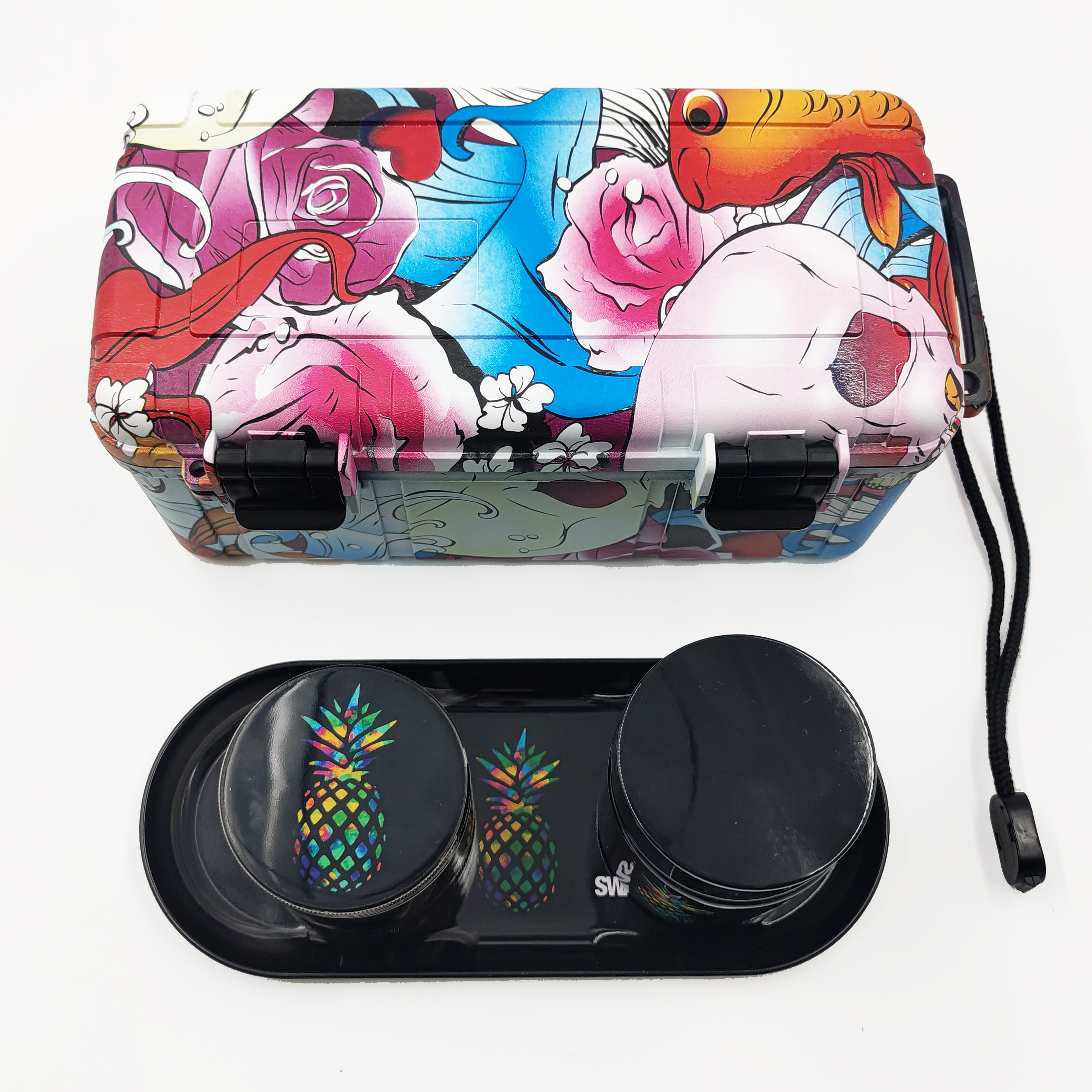 [C7002][208*98*84mm]Manufacturer Wholesale Smell Proof Stash Box Kit Waterproof Smoking Kit for Grinder with Custom Logo
