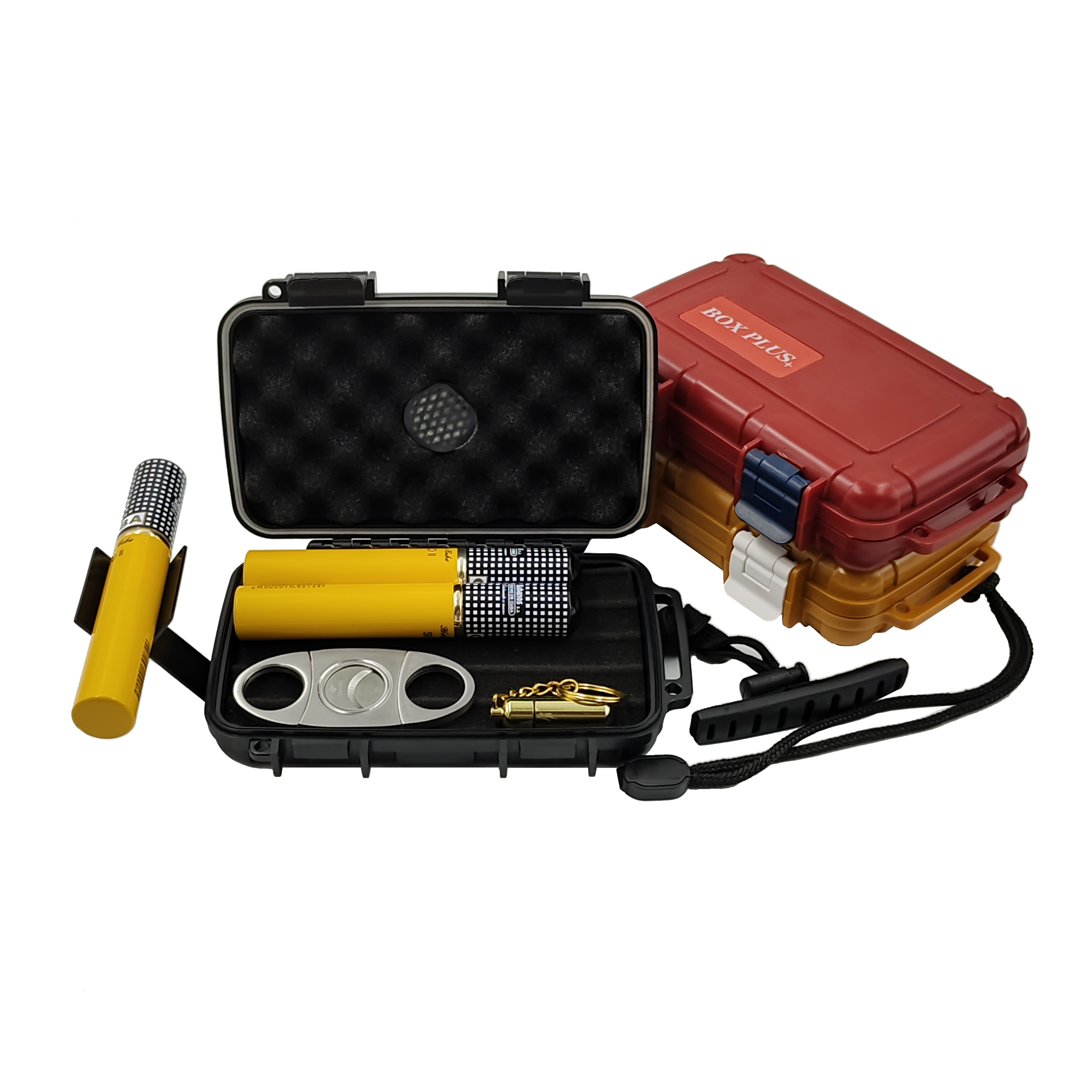 [BP-6001CI] [5CT] Manufacturer Customize Small Compact Cigar Box Travel Humidor Portable Cedar Cigar Case 
