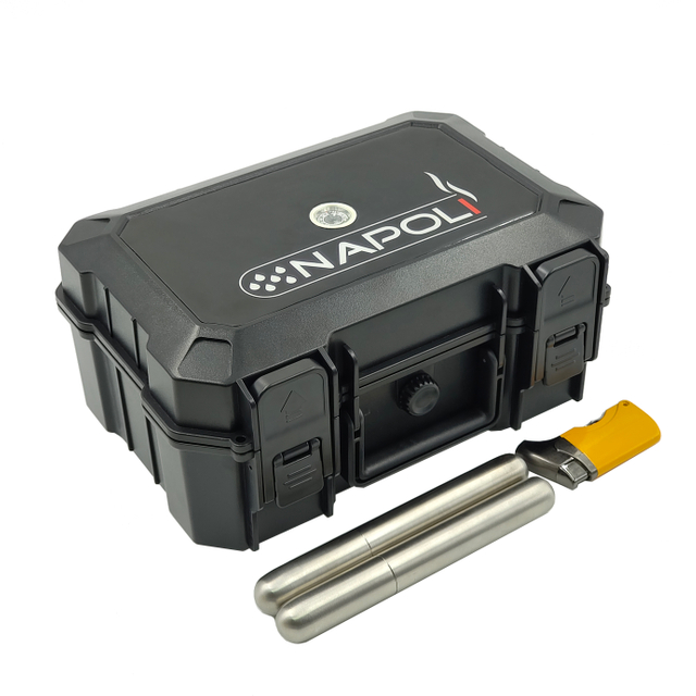 [BP-1203CI] [30CT] Cigar Smoke Shop Supplies Cigar Gift Set Hard Plastic Cigar Humidor Travel Cigar Case Larger Cigar Humidor with Hygrometer